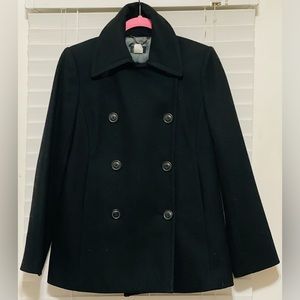J CREW PEA COAT - BLACK - SMALL